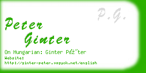 peter ginter business card